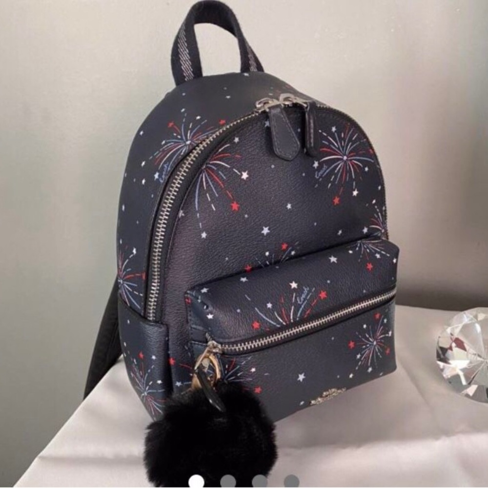 Coach firework Americana print backpack